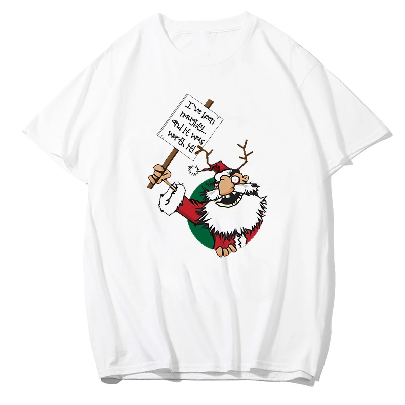 Shortly Merry Chrismas Men/Women T Shirt Santa Fun Run Short Sleeve  Clothes Fashion Camiseta Hipster Tumblr Drop Ship images - 6