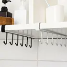 6 крючков металлический под полкой крючок для кухни ванной кружка чашка Органайзер подвесной держатель для стойки экономит пространство Новый