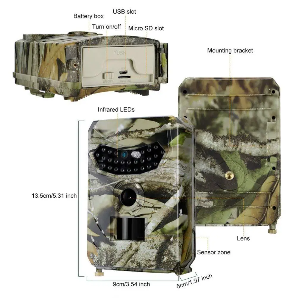 

PR100 Hunting Camera Photo Trap 12MP Wildlife Trail Cameras for Hunting Scouting Game