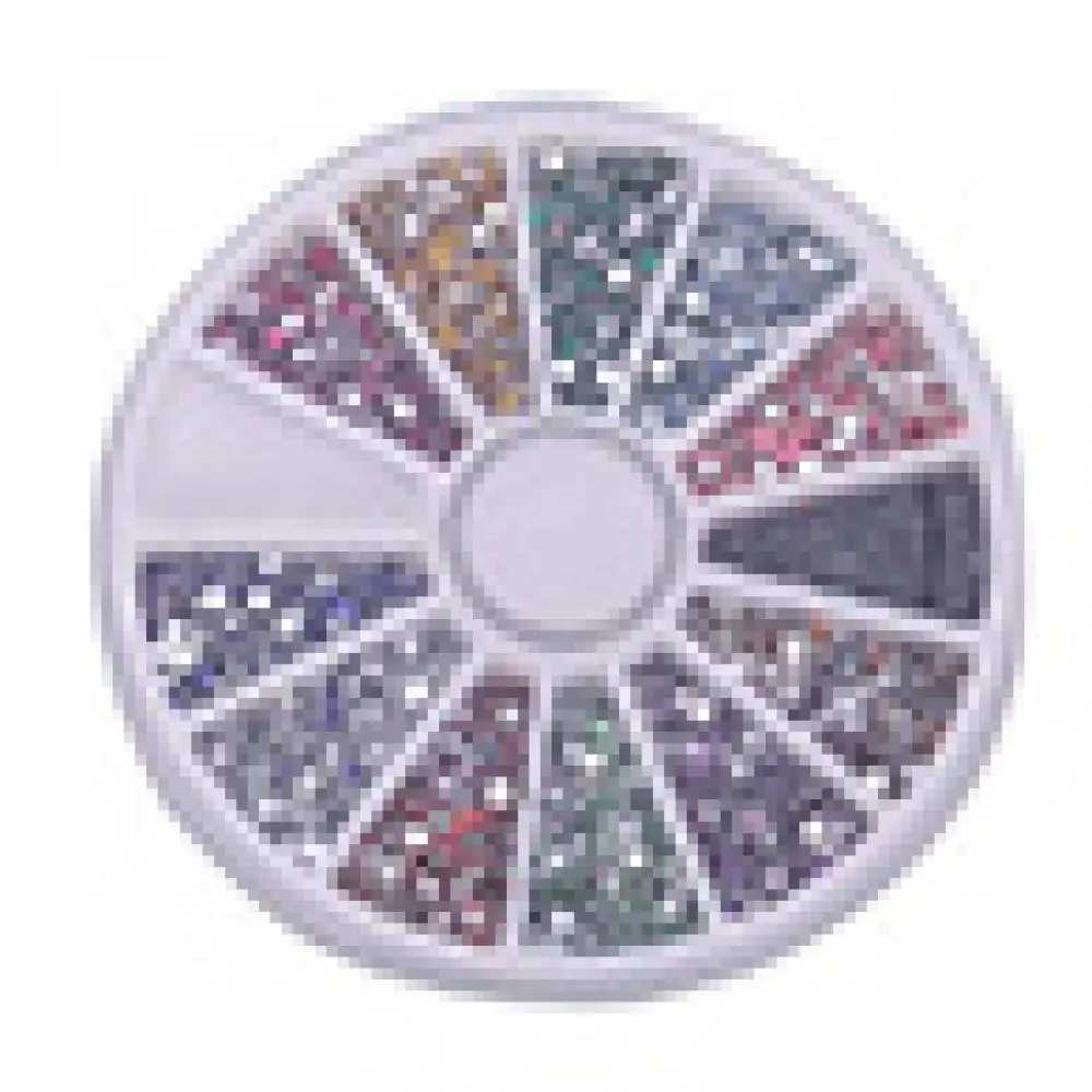 

12 Colors 500 Pcs 2.0mm Acrylic Nails Glitter Rhinestones Manicure Decoration Accesoires