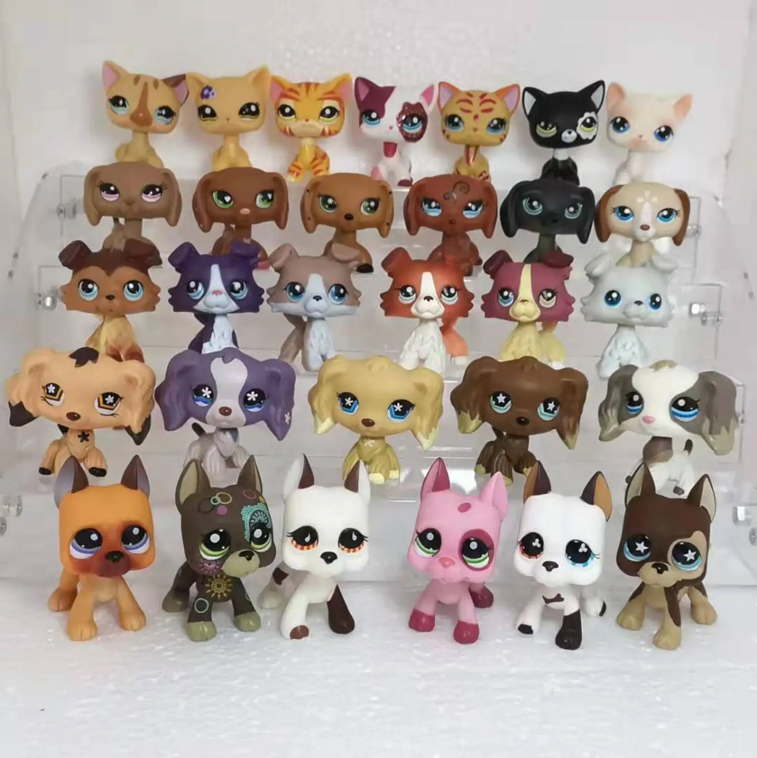 Произвольные милые питомцы lpstoys стоящие короткие волосы кошка такса колли