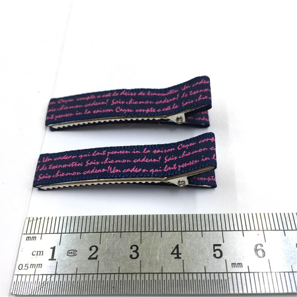

4.8 Cm Letters Band Duckbill Clips Up Down Cloth Wrapped Hair Clips Hairpins Women Girls Multicolor Barrettes DIY Hair Accessori