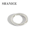 Шанис минималистский 990 стерлингового серебра Гладкий кольца классической Обручение кольца для Для женщин чистого серебра, ювелирные изделия из драгоценных металлов, украшения