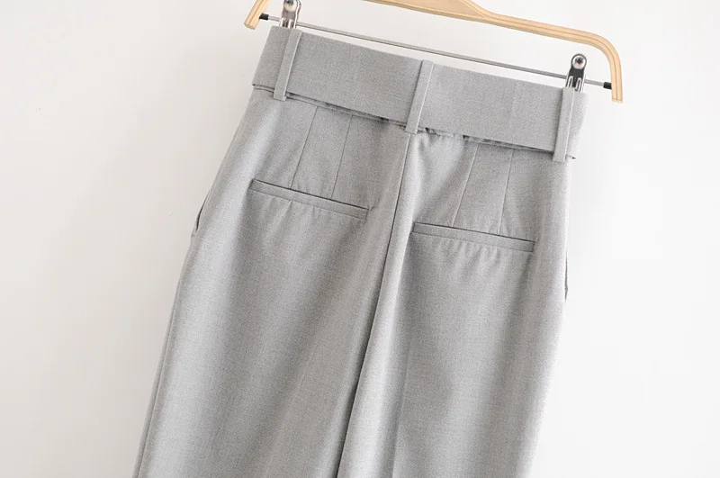 

Spring and Summer Women's Pleated Harem Pants Casual Solid Color Feet Pants Trousers with Belt