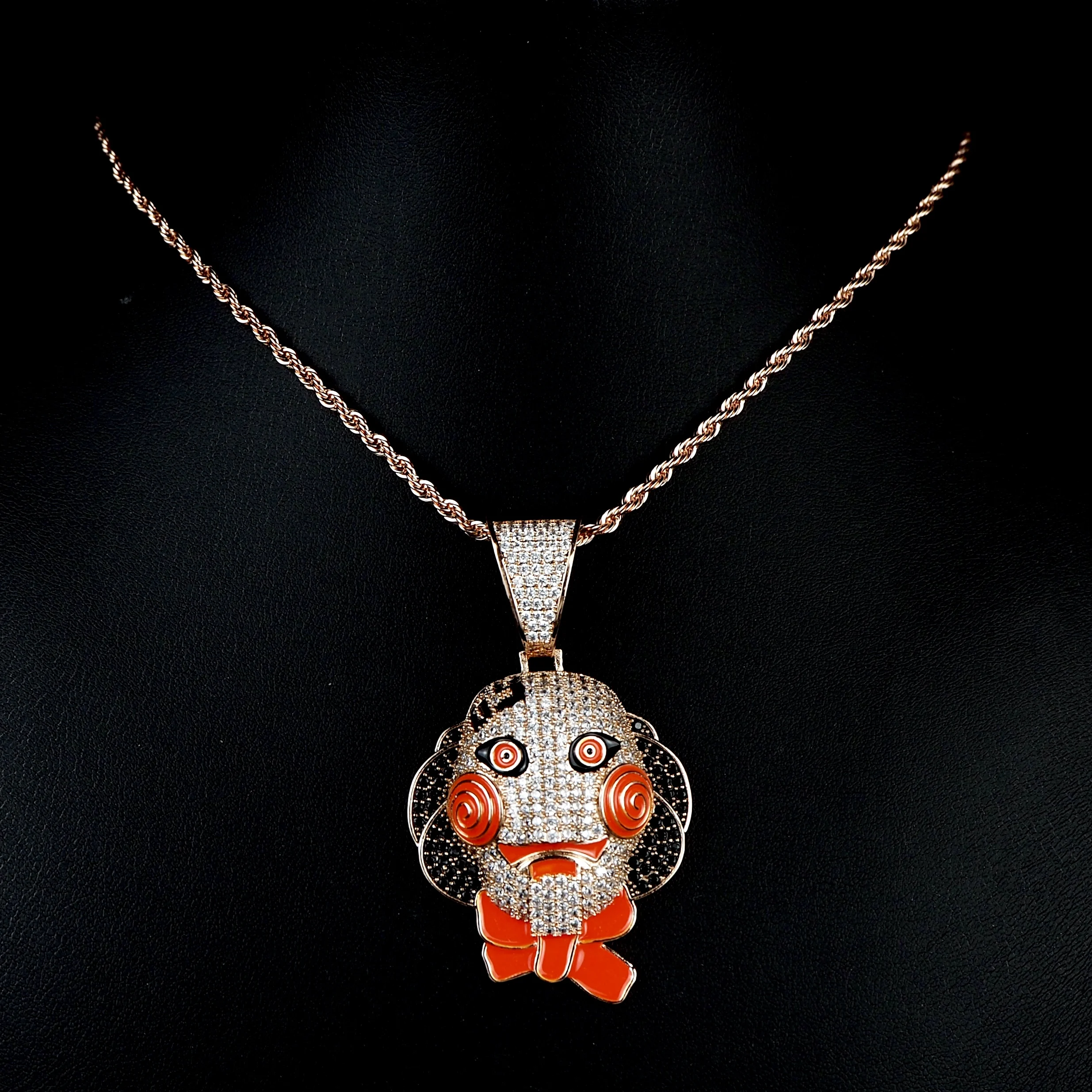 

Chainsaw pendant oil zircon mask fashion men hip-hop accessories hip hop street