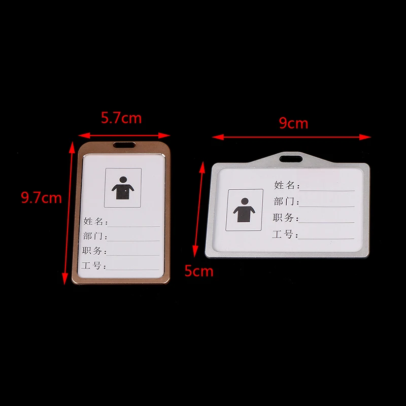 

High Quality Aluminium Alloy Business Work ID Card Holder Name Tag Exhibition Card Holder Gold Silver Badge Holder