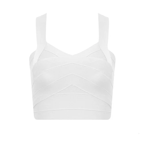 style 1 white Женский короткий топ с повязкой, Летний однотонный топ с v-образным вырезом и поясом, сексуальный облегающий белый женский топ - Цвет: style 1 white