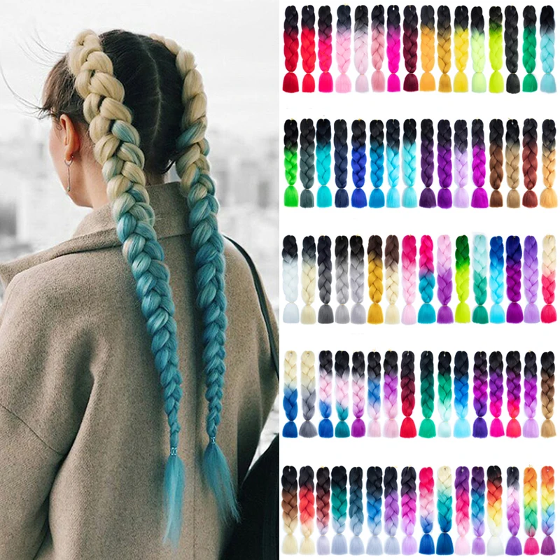 Джамбо косички крючком обновление синтетические волосы 24 дюйма 100 г/шт. Омбре