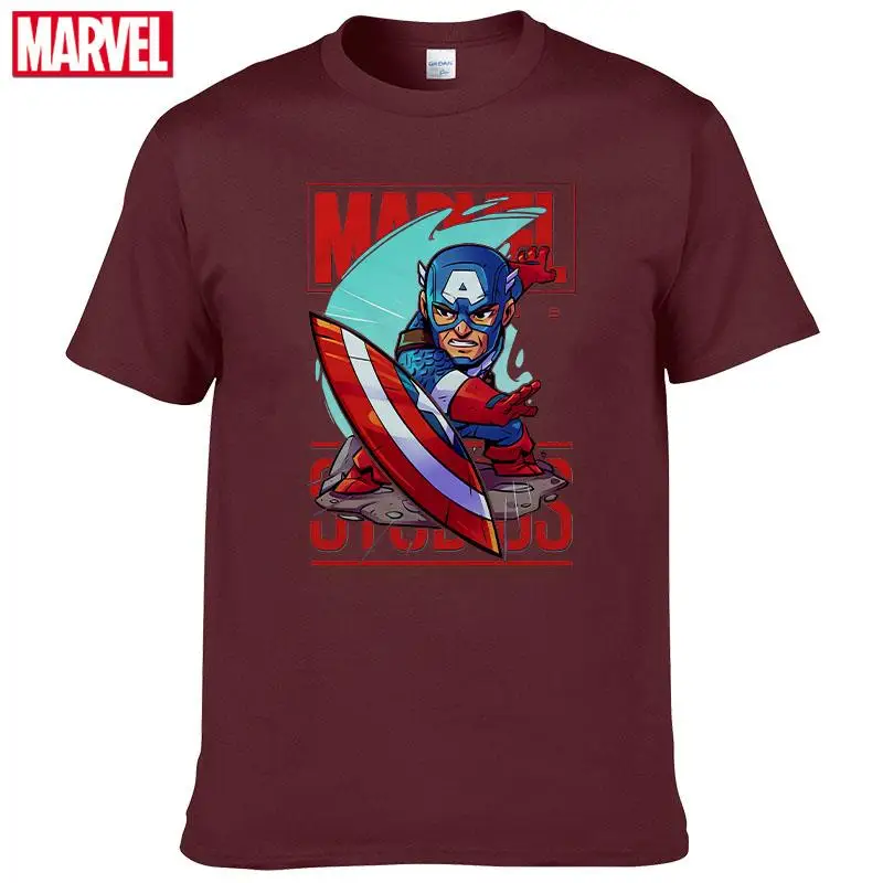 С изображением героев фильма Марвел мстители Капитан Америка футболки с