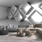 Пользовательские фото обои 3D стереоскопическое расширение пространство цементный пепельный настенная живопись гостиная диван ТВ фон Декор роспись