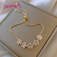 luxury gold crystal chain bracelet for women girls 925 sterling silver valentines day gift 2021 trendy fashion jewelry wholesale