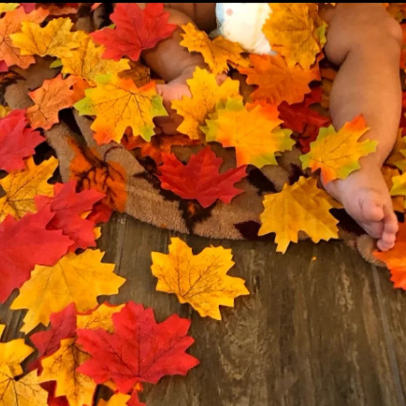 

50-100 шт., искусственные кленовые листья