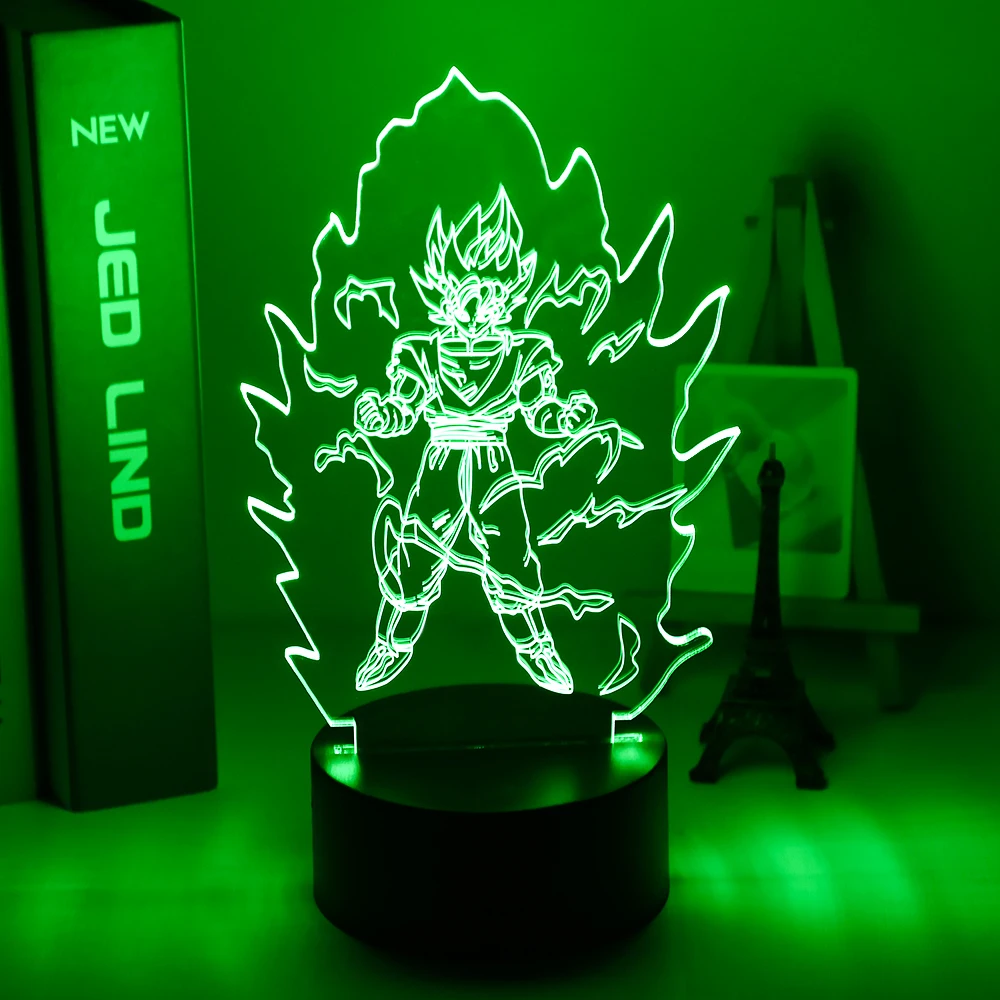 3d лампа Драконий жемчуг Гоку фигурка супер сайяна Ночник светильник для детской