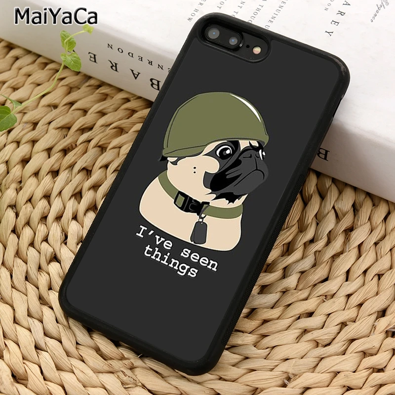 Чехол для телефона MaiYaCa с Мопсом войны I ve seen things для iphone SE2020 15 14 6 7 8 plus 11 12 13 Pro XR XS Max