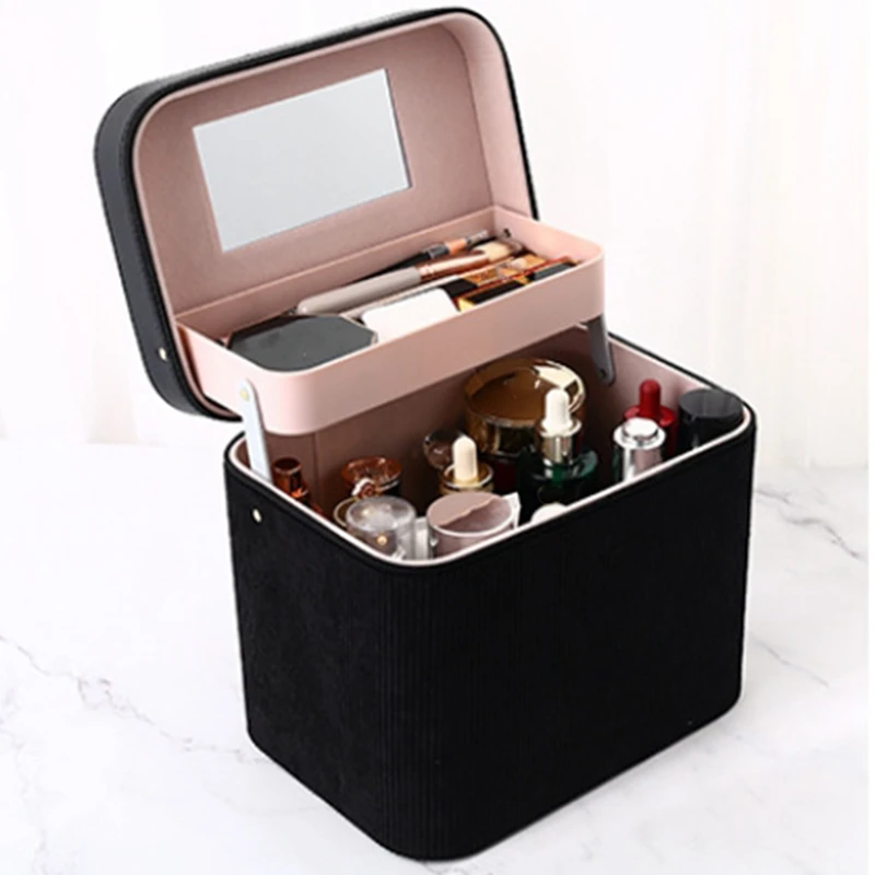 

Cosmetic Case Makeup Bag Travel Storage Suitcase Single Open Cosmetic Case with Makeup Box