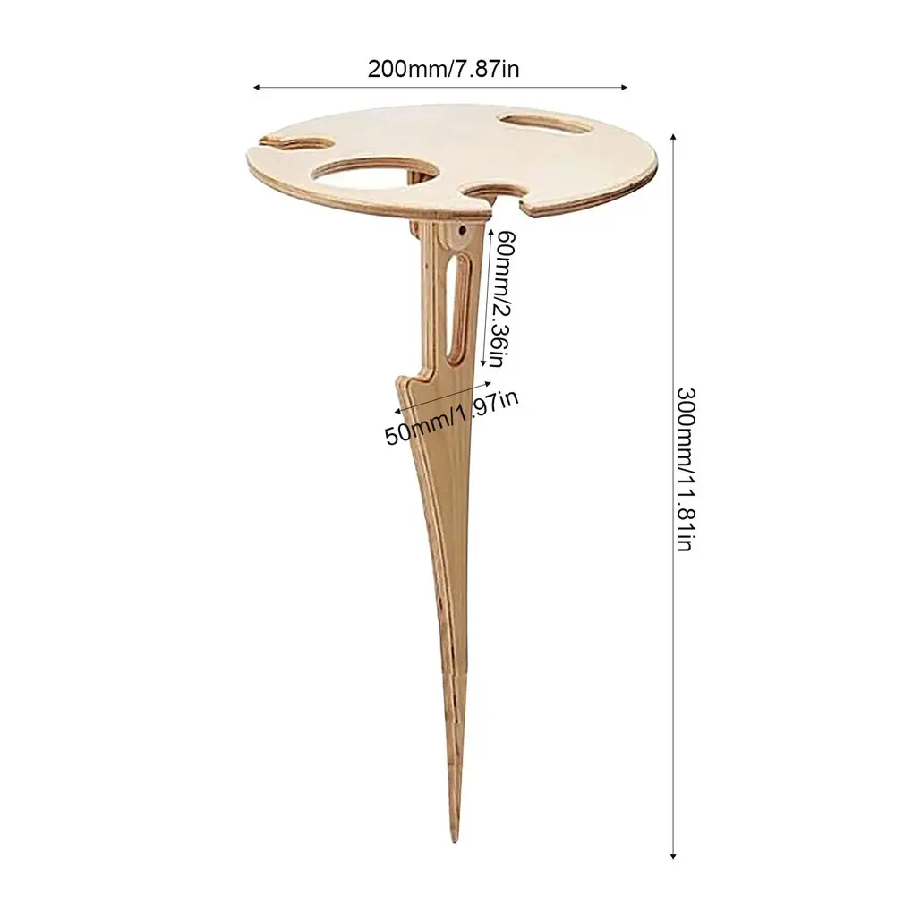 

Outdoor Wine Table Portable Picnic Table Camping Lawn Grassy Glades Wine Glass Rack Collapsible Table Party Wine Holders Support