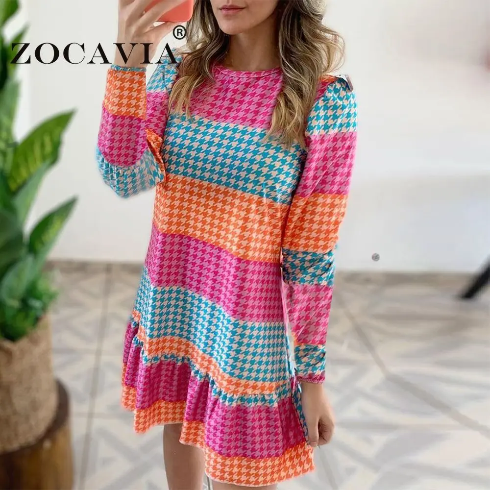 

Stripe Midi Dress Casual Women's Dresses Female Clothing Vestidos Elegantes Para Mujer Ruffles Casual Dress Long Sleeve Tunics