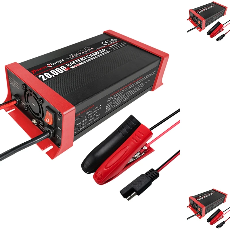 

12V 20A Automatic 7-Segment Lead-Acid Battery Intelligent Charger Reverse Connection Protection