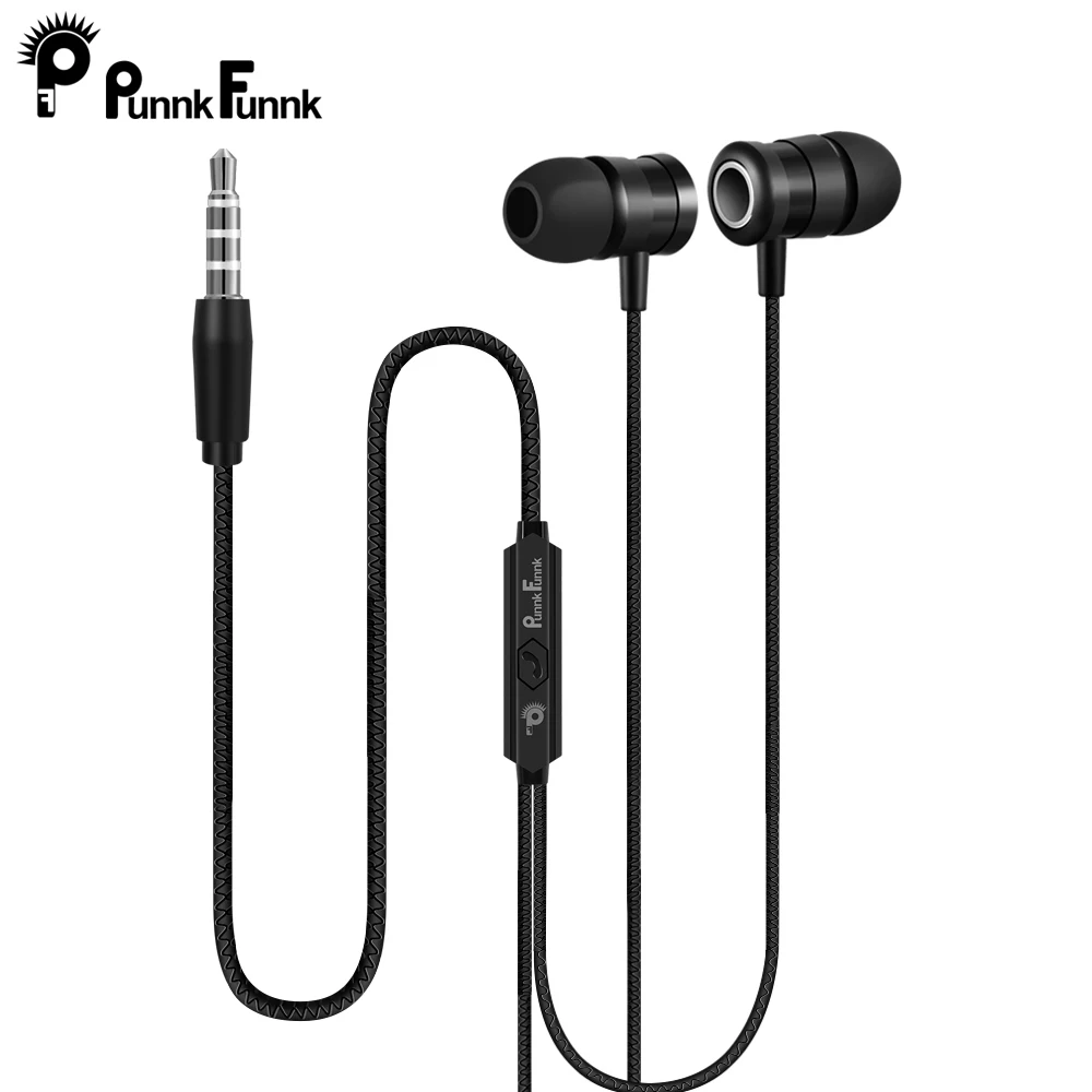 PunnkFunnk Hifi бас стерео вкладыши Проводные спортивные наушники с микрофоном для Xiaomi Mi7 8 9 10 huawei mate 10 20 P10 Oppo Vivo