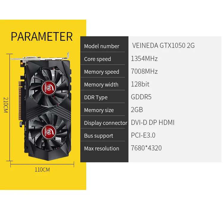 Видеокарта GTX1050 GPU графическая карта 2G DDR5 игровая майнинговая карта Instantkill GTX950, GTX750, GTX650 для игр nvidia Geforce Gtx