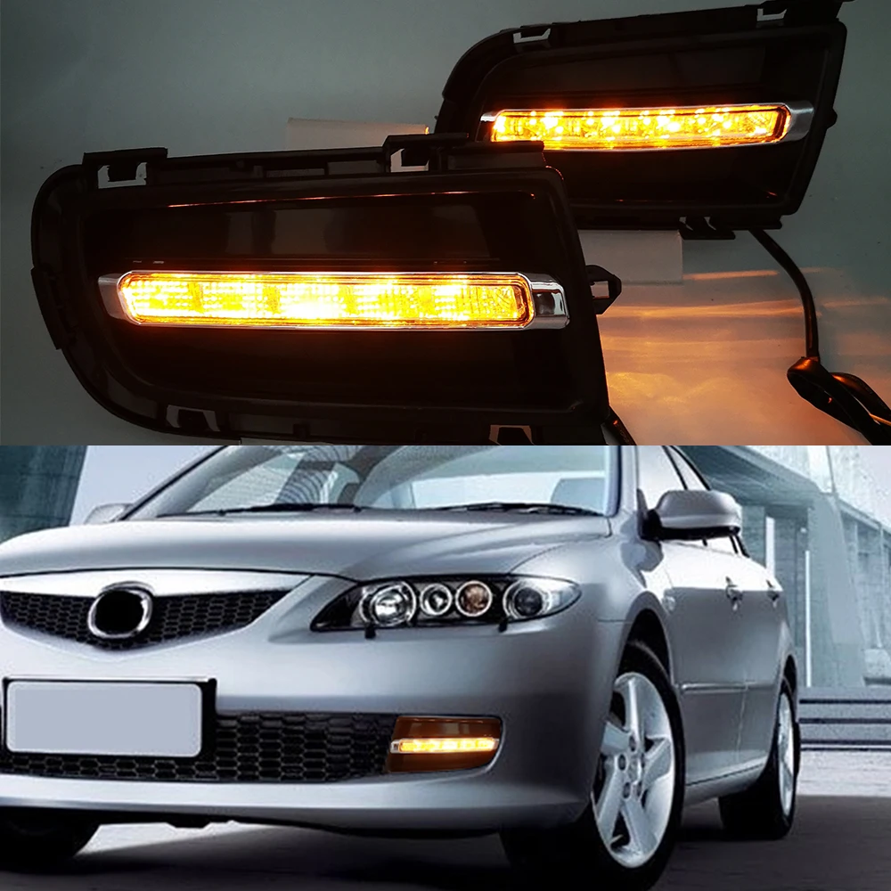 Автомобильная проблесковая 2 шт. для Mazda 6 Mazda6 2006 2007 2008 2009 светодиодный DRL Дневной
