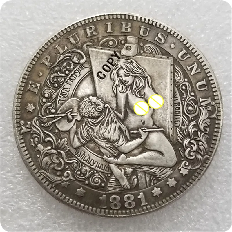 Тип № 31 _ хобо никелевая монета 1881 CC морган копия доллара монеты памятных