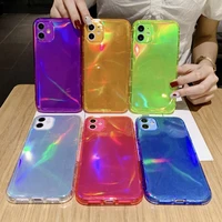 fluorescence laser phone case for iphone 11 pro xs max xr x 7 8 plus se 2020 soft tpu back cover
