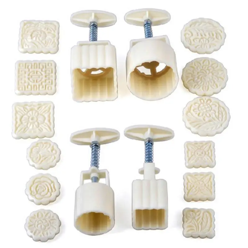 

16Pcs/set Reusable Round & Square Hand Press Moon Cake Cookie Maker Stamp Mold Mid-autumn Festival DIY Decoration Dropshipping