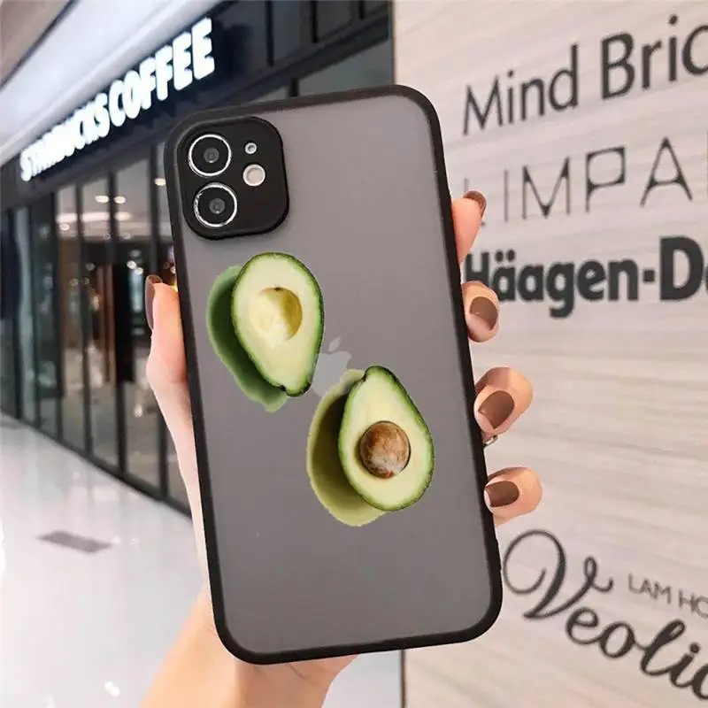 

Cute Avocado Food Phone Case matte transparent For iphone 7 8 11 12 plus mini x xs xr pro max cover