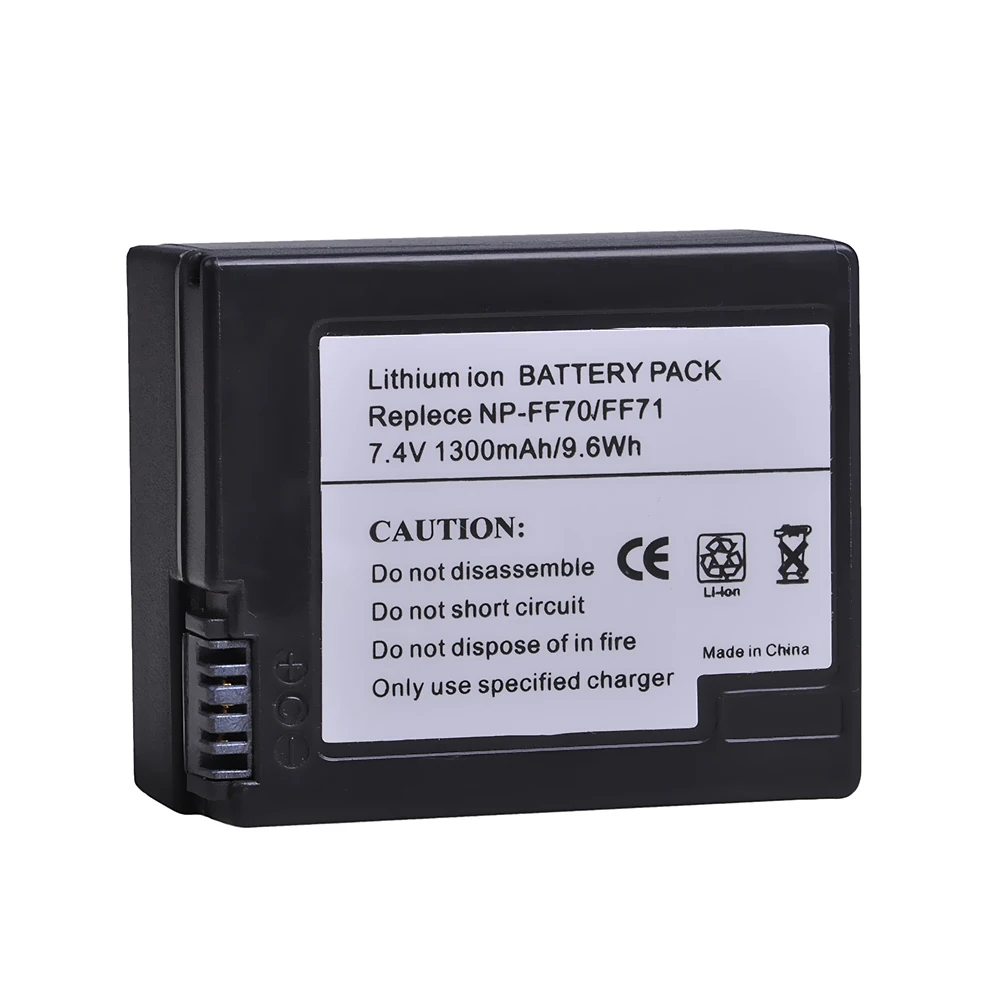 

2Pcs NP-FF71 NP-FF70 NPFF71 NPFF70 Battery for Sony NP FF71 FF70, DCR-HC1000 HC1000E IP1 IP200K IP220 IP45 IP5 IP7 PC108 Battery