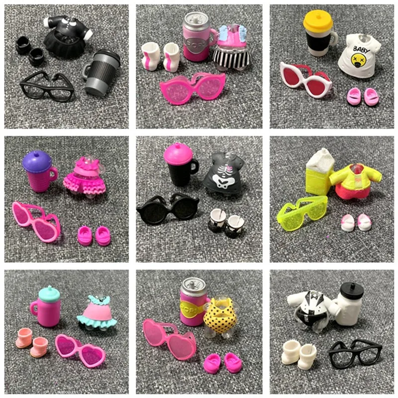 Набор оригинальных кукол lol одежда для бутылок очки обувь платье аксессуары