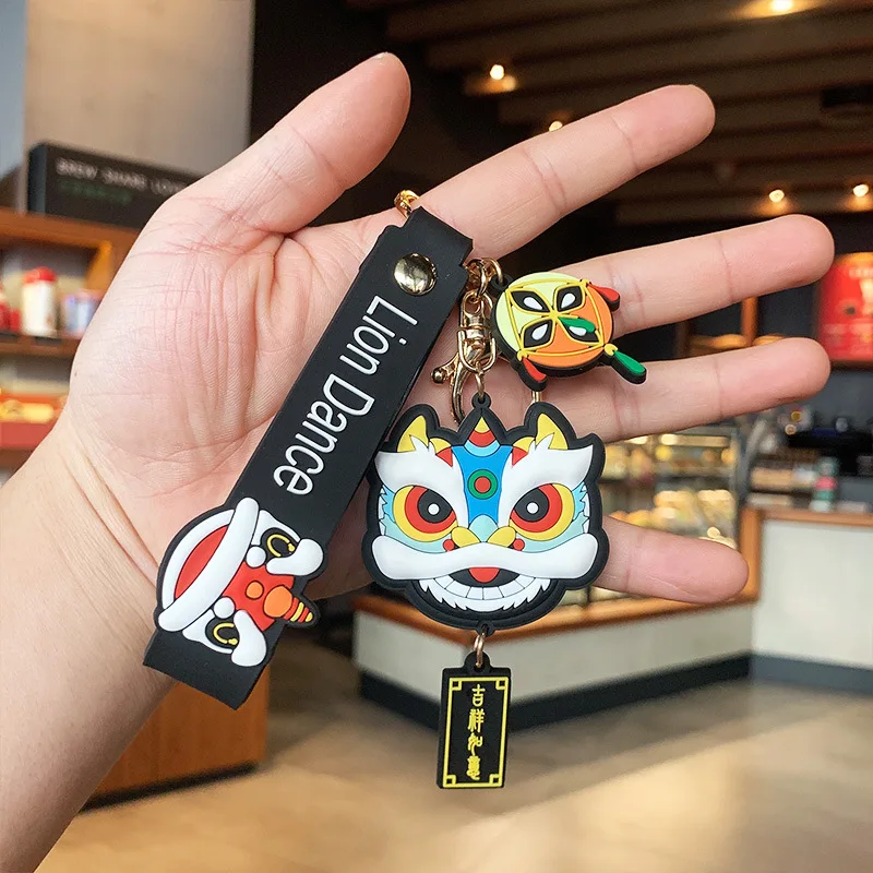 

2020 Silicone Creative Lucky Lion Car Keychains Lovers Student Bag Pendant Keyrings Fashion Children's Toys Key ChainWholesale