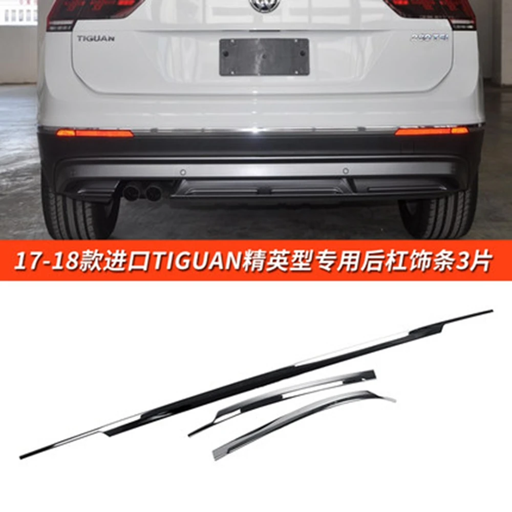 Stainless Steel Rear Bumper Lip Grill Cover Protector Molding Trims Strip 3Pcs For Volkswagen VW Tiguan MK2 2016 2017 2018