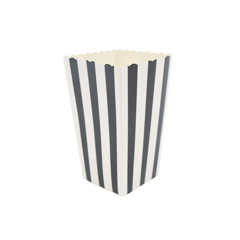 6 шт. золотистые/Серебристые жесткие бумажные мини-коробочки для попкорна