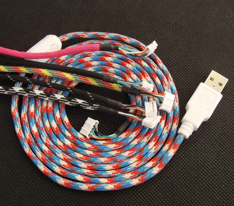 Cabos de Mouse Paracord Personalizado Proteção Magnética Macia para Microsoft Io1.1 Shark Ie3.0 Conector para Computador Pés 1200dpi 2m Cabos de computador e conectores