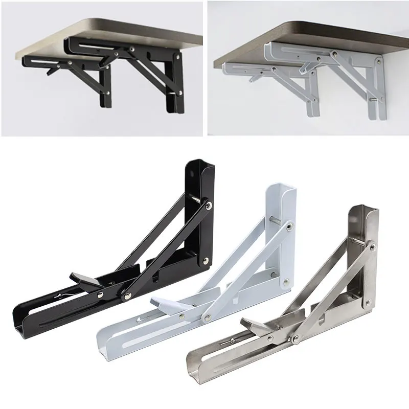 Solid Color Stainless Steel Strong Triangle Bracket Folding Wall Shelf Support Frame Hardware Accessory | Обустройство дома