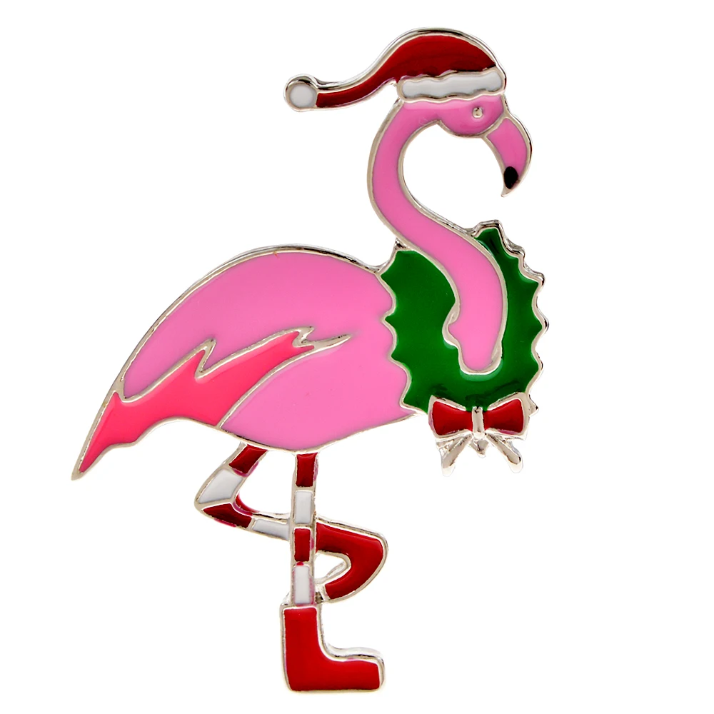 CINDY XIANG Colorful Enamel Cute Animal Bird Brooch Pins For Women And Men Creative Christmas Hat Flamingo Brooches Jewelry Gift