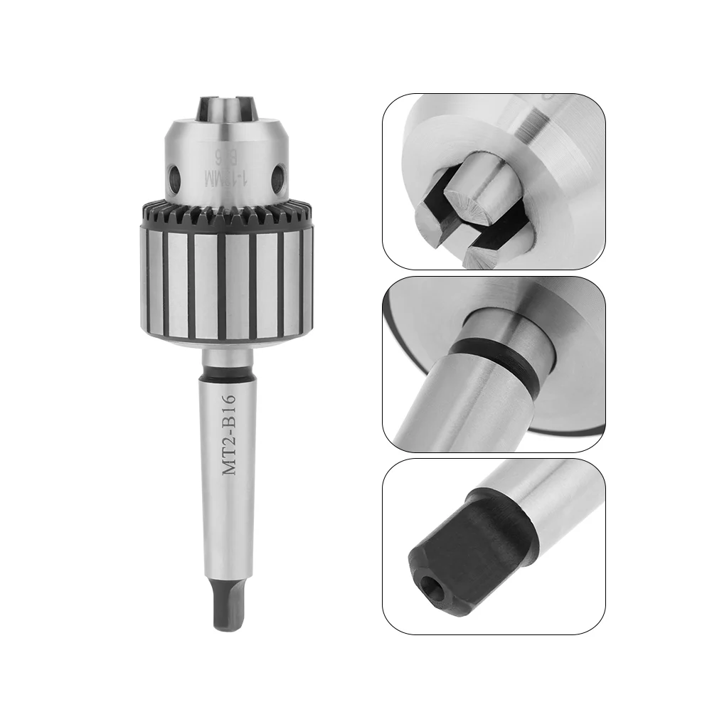 

1-13mm Capacity Carbide Steel MT2-B16 Arbor Key Type Drill Chuck Mini Lathe Tool Steel Drill Chuck