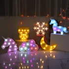 30 см Большой размер милый светодиодный Фламинго Единорог ночник AA батарейка Порошковая звезда светильник Настенный светильник мультфильм животных декор свет подарок