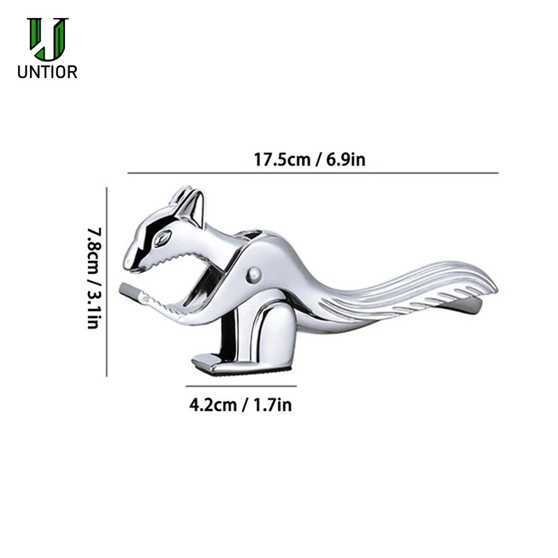

UNTIOR Squirrel Shaped Walnut Clip Zinc Alloy Anti Nonslip Base Nut Almond Pecan Crack Peeling Sheller Household Kitchen Tools