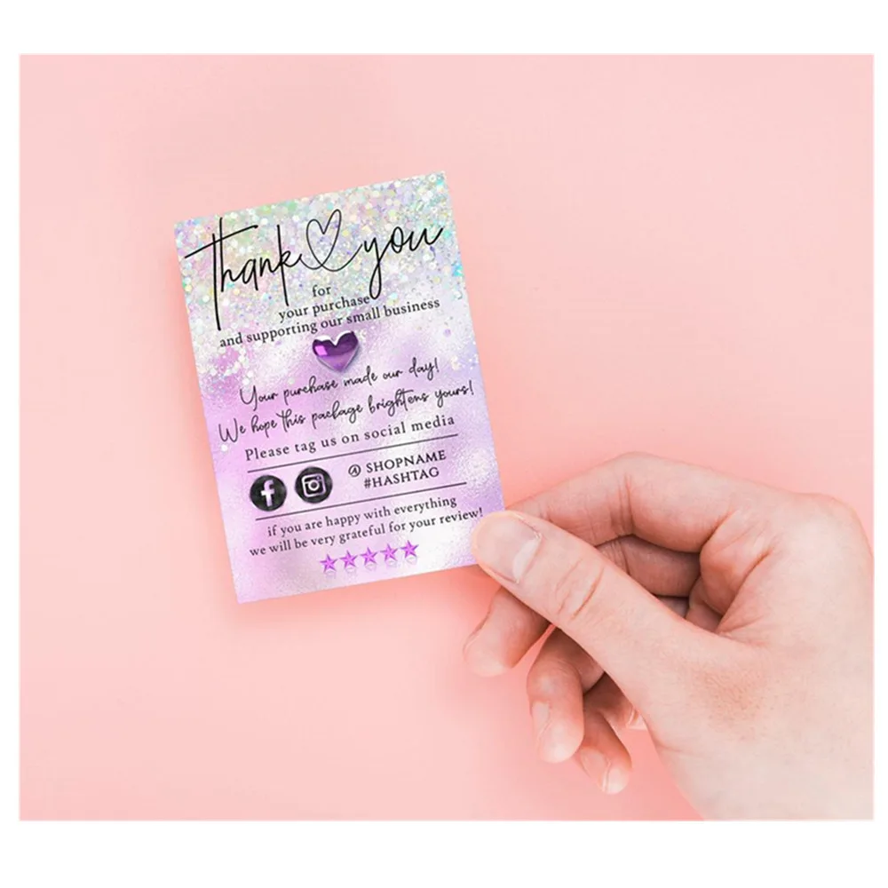 Красочная маленькая визитная карточка для поддержки малого бизнеса спасибо