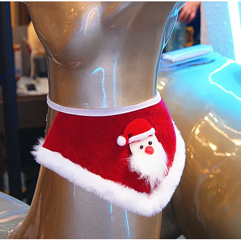 Рождественский шарф для питомца собаки кошки Санта-Клауса нагрудники