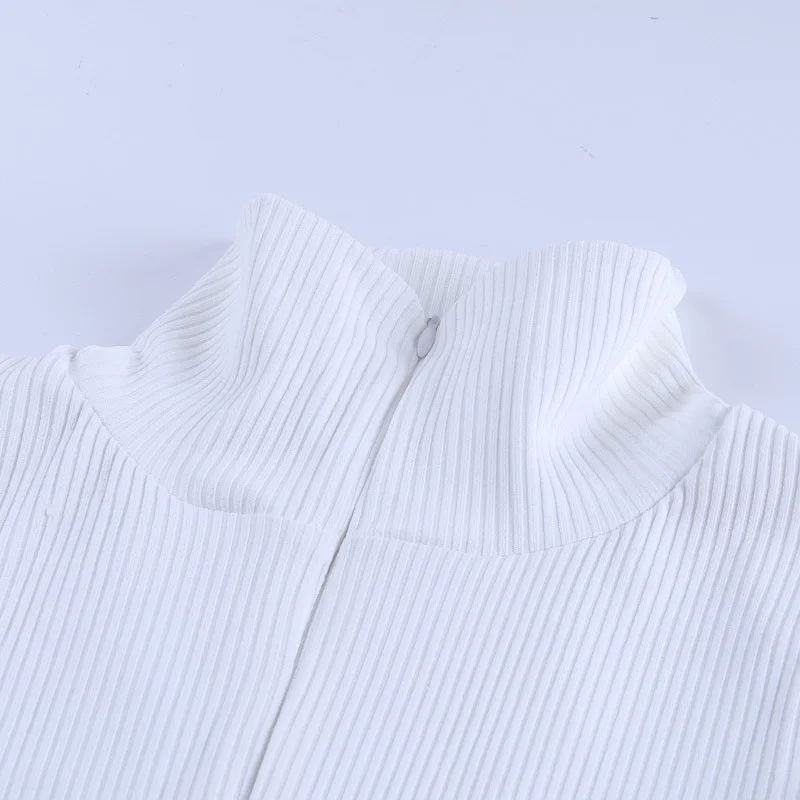 Готическое черное сексуальное Для женщин с высоким воротом на застежке-молнии