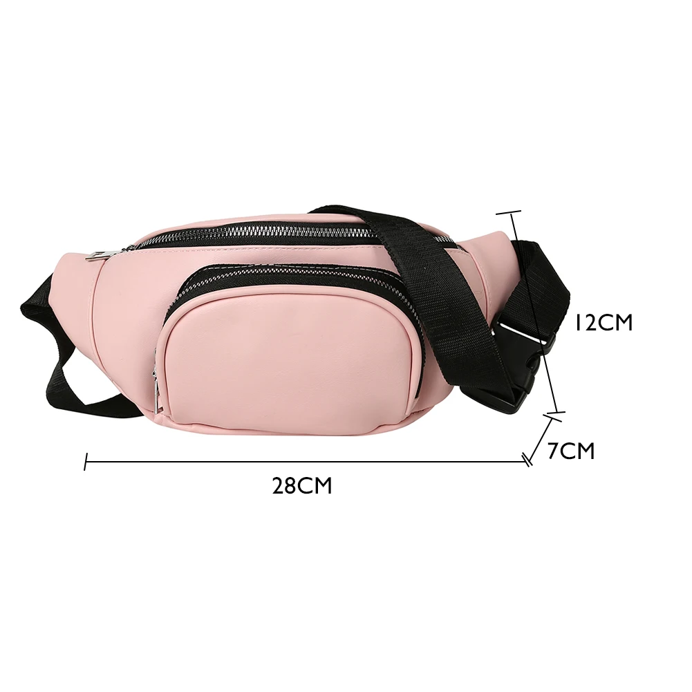 

2021 Hot PU Leather Waist Pouch Chain Messenger Shoulder Packs Casual Women Chest Money Pouch Waist Bag Fashion Small Casual Bag