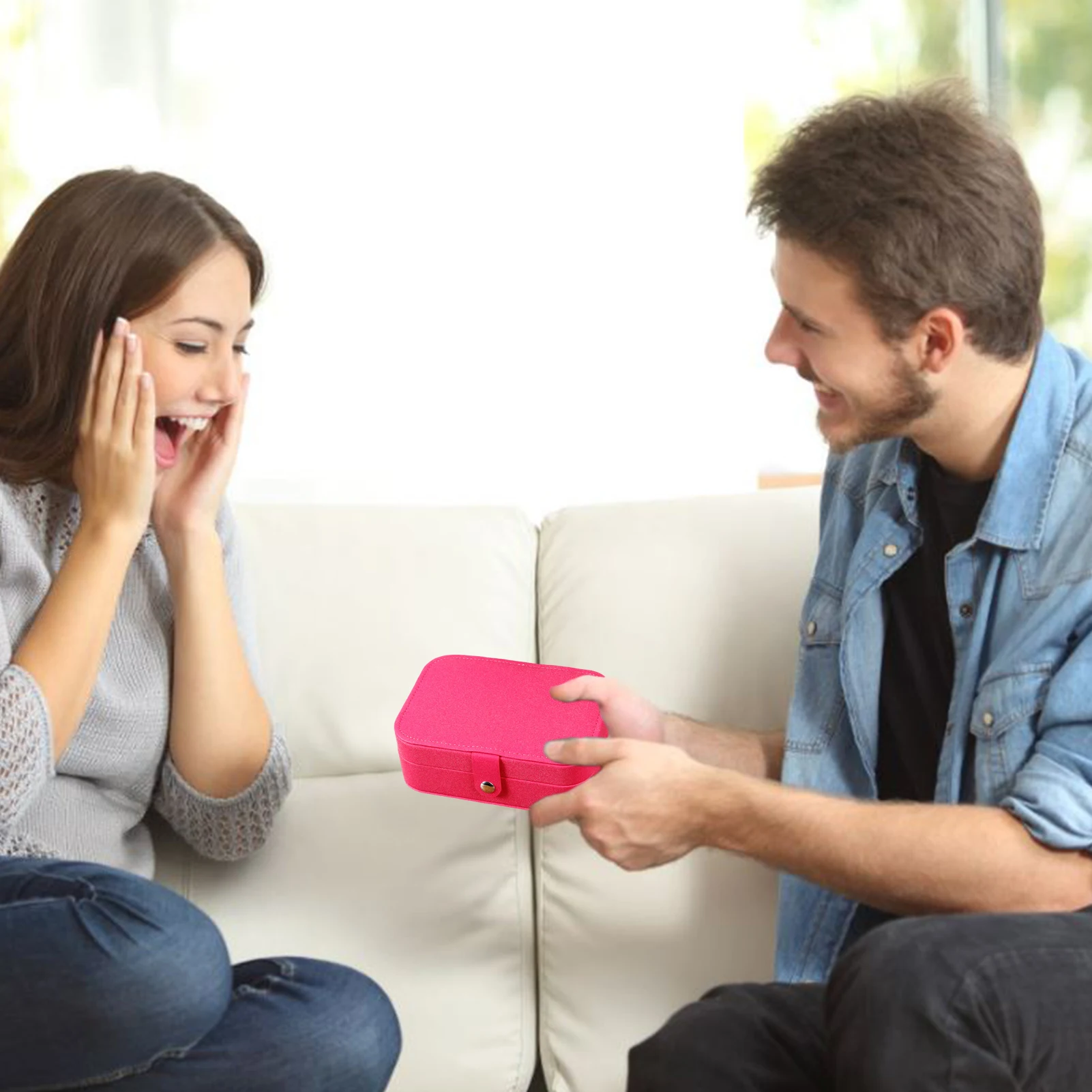 

Portable Jewelry Box Travel Comestic Jewelry Casket PU Leather Storage Box Ring Lady Case Portable Jewelry Necklaces Organizer