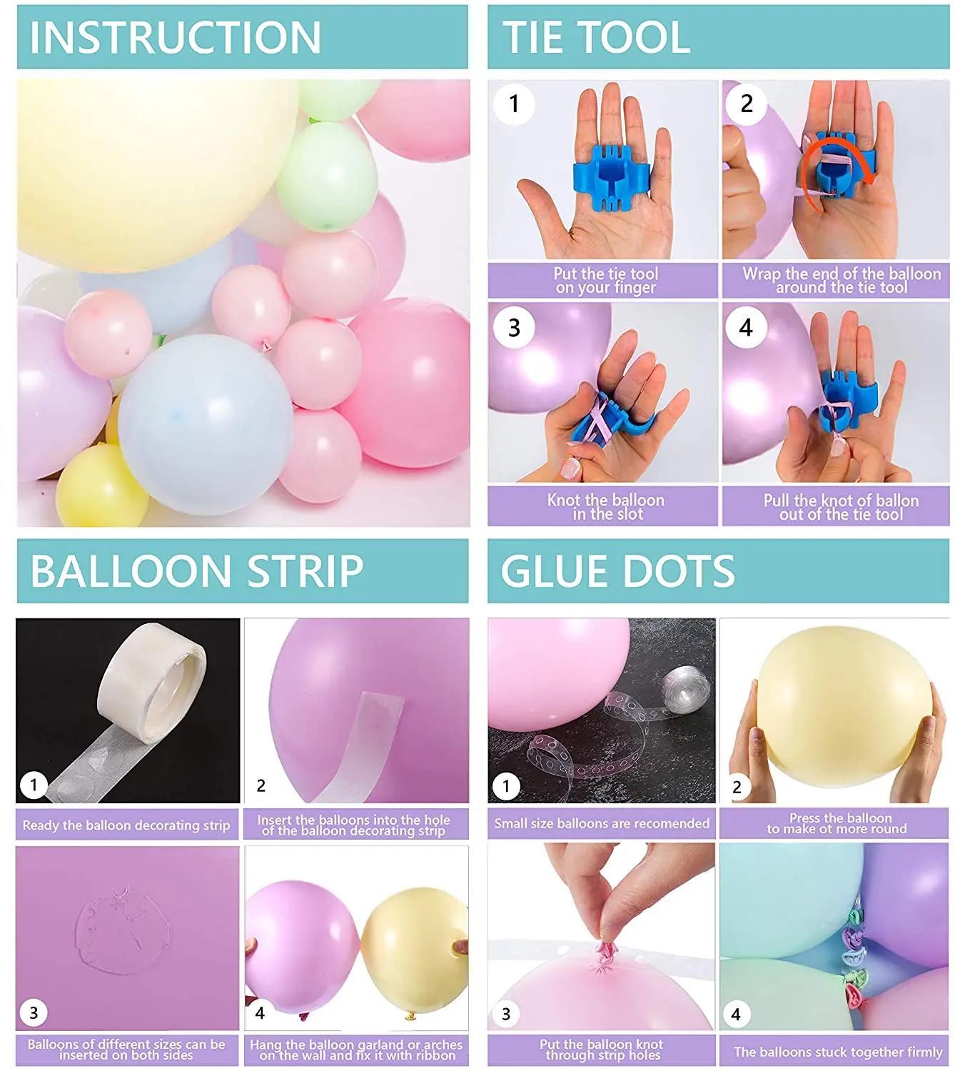 104 шт. Единорог Воздушный Шар Комплект гирлянды конфеты АРКА детские Душ