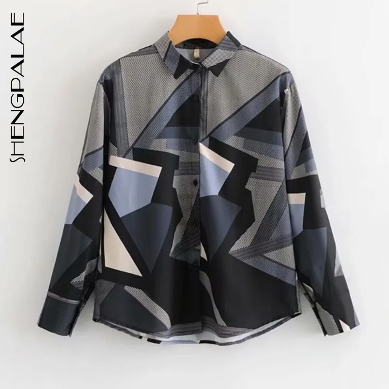 SHENGPALAE 2020 модная женская рубашка Женские топы с длинным рукавом повседневные