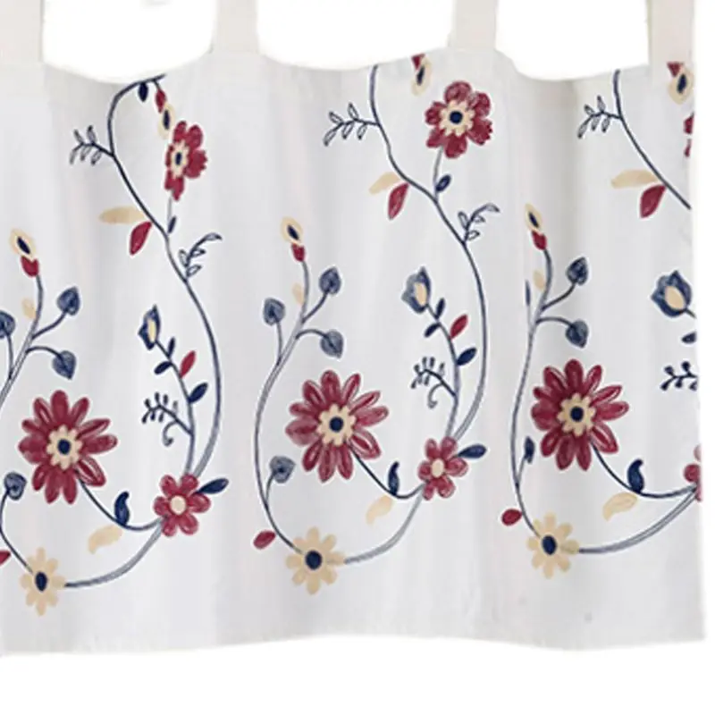 

Корейский Цветочный вышитый короткий карниз для занавесок для кухни P82C