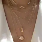 Золотое многослойное короткое ожерелье женское на шею металлическая цепочка на шею