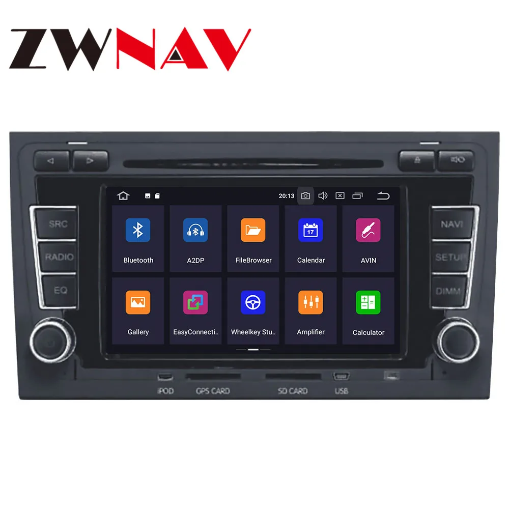 Автомагнитола на Android 10 с GPS-навигацией DVD-плеером для A4 S4 RS4 2003-2012 автомагнитола